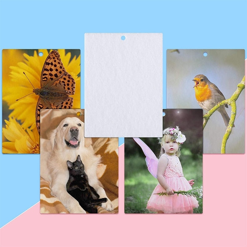 100 Pieces Sublimation Air Freshener Sheets Sublimation Air Fresheners Blanks Car Scented Hanging Sheets Blanks Set