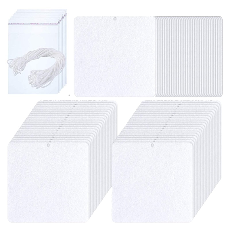 100 Pieces Sublimation Air Freshener Sheets Sublimation Air Fresheners Blanks Car Scented Hanging Sheets Blanks Set
