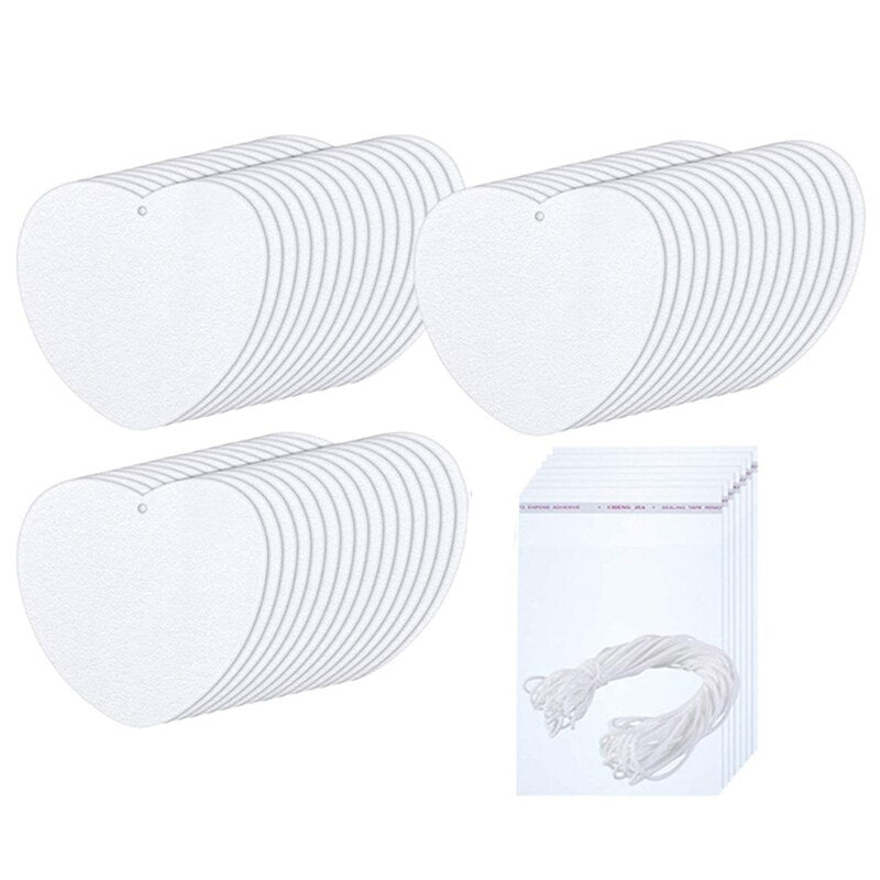 100 Pieces Sublimation Air Freshener Sheets Sublimation Air Fresheners Blanks Car Scented Hanging Sheets Blanks Set