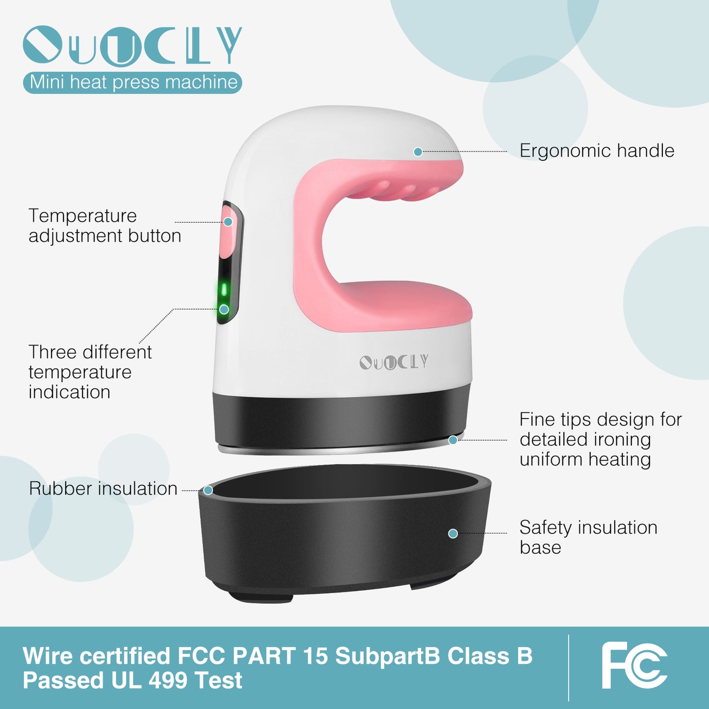 QuuCLY Mini Heat Press Machine, Mini Irons for appliques,Portable Heat Press Easy for T-Shirts, Shoes, Hats and Small HTV Vinyl