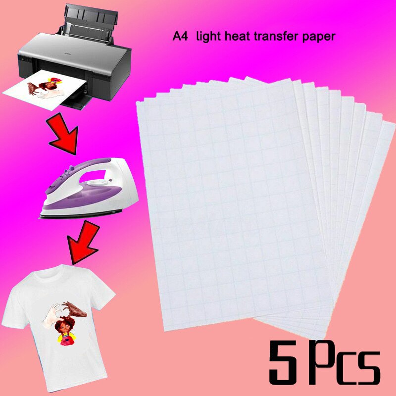 A4 light Dark Cotton Cloth DIY Iron Heat Press Print Paper T-shirt Inkjet Sublimation Printing Paper Thermal Transfer Paper