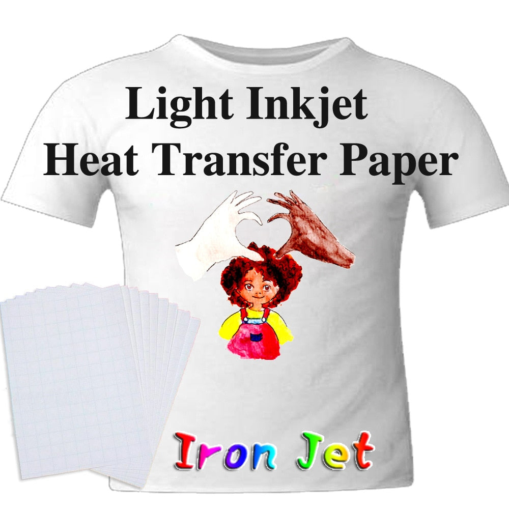 A4 light Dark Cotton Cloth DIY Iron Heat Press Print Paper T-shirt Inkjet Sublimation Printing Paper Thermal Transfer Paper