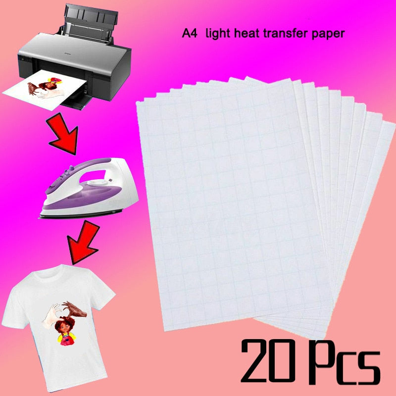 A4 light Dark Cotton Cloth DIY Iron Heat Press Print Paper T-shirt Inkjet Sublimation Printing Paper Thermal Transfer Paper