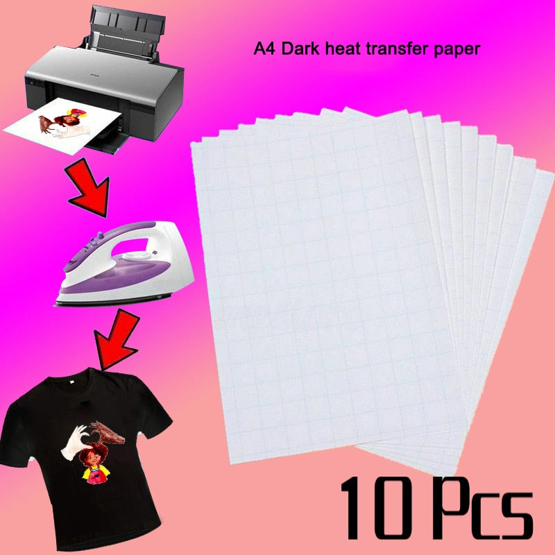 A4 light Dark Cotton Cloth DIY Iron Heat Press Print Paper T-shirt Inkjet Sublimation Printing Paper Thermal Transfer Paper