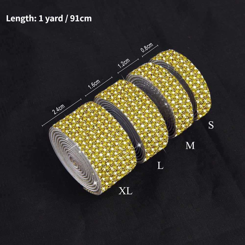 Self Adhesive Crystal Rhinestone Sticker Diamond Ribbon DIY Sticker Rhinestones Arts Crafts Car Phone Decoration Dropshipping