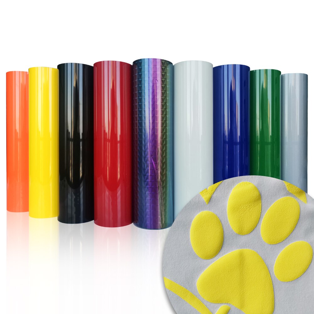 3D Puff Heat Transfer Vinyl Press Machine Iron On DIY Custom Tshirt Easy to Cut Weed HTV Vinyl for Cricut Machine