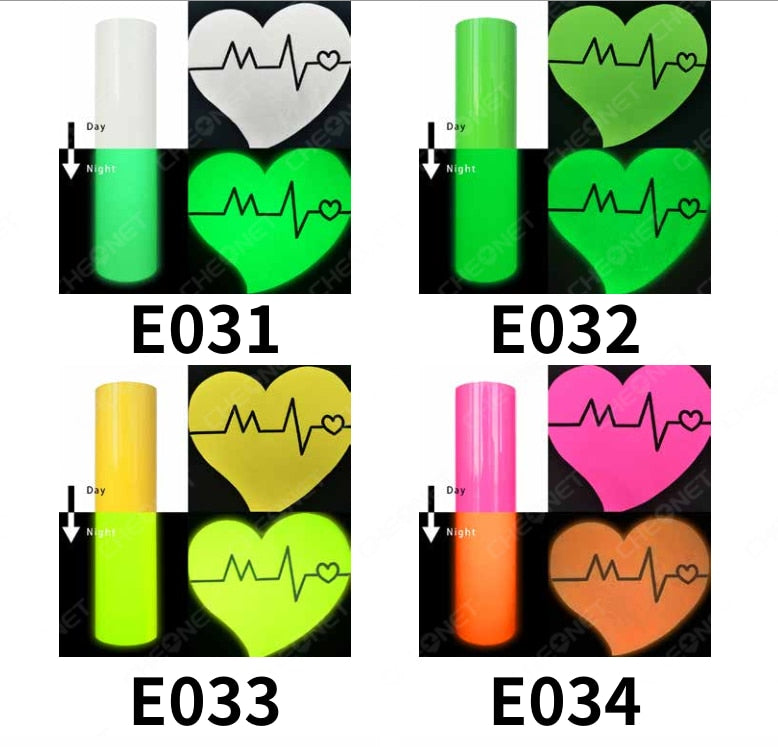 3D Puff HTV Heat Transfer Vinyl Film Glow in The Dark Luminous Iron on Tshirt Clothing For Cricut Cameo 4 Assorted Colors Sheet