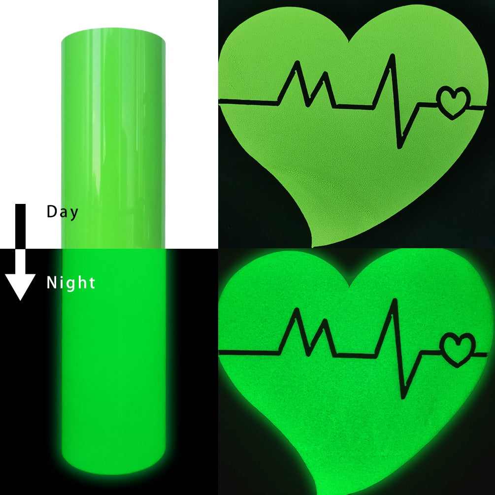 3D Puff HTV Heat Transfer Vinyl Film Glow in The Dark Luminous Iron on Tshirt Clothing For Cricut Cameo 4 Assorted Colors Sheet
