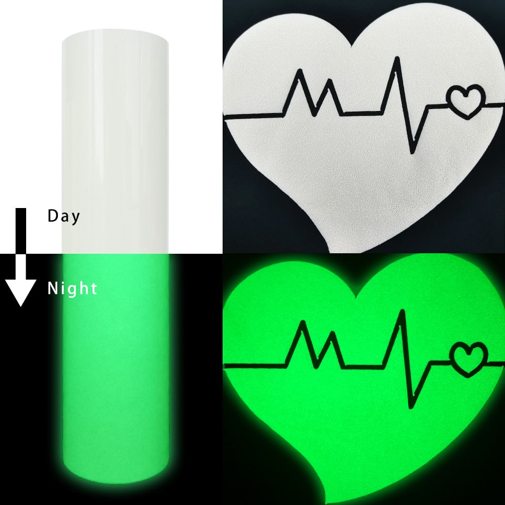 3D Puff HTV Heat Transfer Vinyl Film Glow in The Dark Luminous Iron on Tshirt Clothing For Cricut Cameo 4 Assorted Colors Sheet