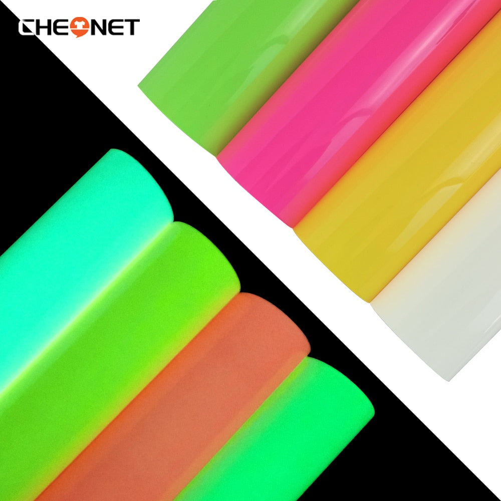 3D Puff HTV Heat Transfer Vinyl Film Glow in The Dark Luminous Iron on Tshirt Clothing For Cricut Cameo 4 Assorted Colors Sheet