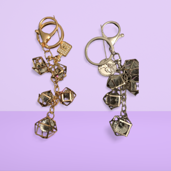 Its the IKANDEZ Elegant Crystal Rhinestone Geometric Keychain Gold/Silver for me!