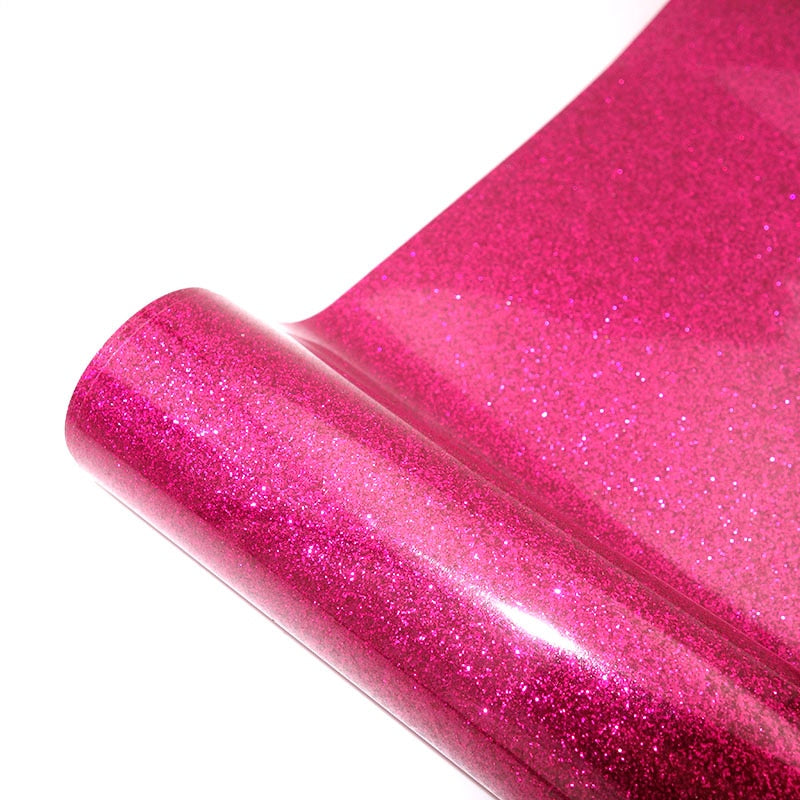 16 Colors Heat transfer glitter vinyl iron on for clothes HTV shirt high elastic decor film easy to cut
