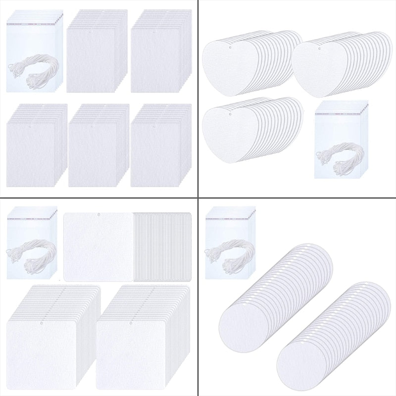 100 Pieces Sublimation Air Freshener Sheets Sublimation Air Fresheners Blanks Car Scented Hanging Sheets Blanks Set